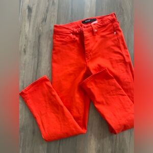 HUDSON Barbara High Rise Straight Leg Crop Jean 25 Coral Red Orange Women’s